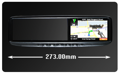 Win CE 4.3 polegadas Touch Screen Navegação GPS espelho retrovisor com câmera traseira, CM-043RA