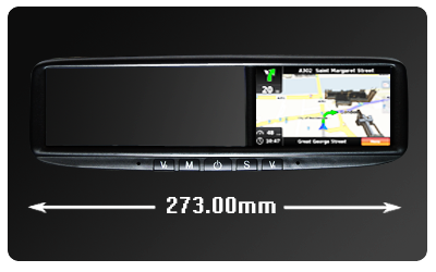 CM-043RB Rückspiegel mit 4,3-Zoll- Monitor GPS-Navigation- Rückspiegelaufsatz