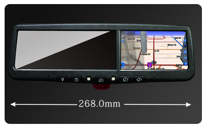 4,3 pouces GPS Rétroviseur avec caméra de recul, OM-043RA