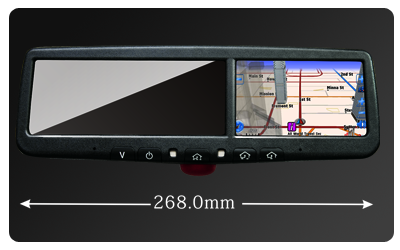 4.3 inch rearview mirror GPS navigation and rear view camera, OM-043RA