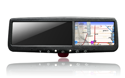 4.3 polegadas GPS espelho retrovisor com câmera de backup, OM-043RA