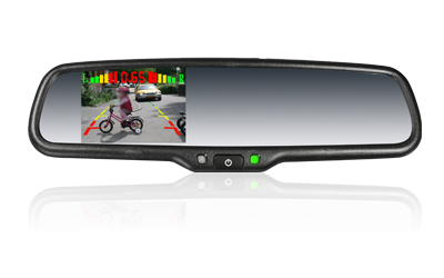 3.5 pulgadas del monitor, espejo retrovisor con cámara de visión trasera y sensor de aparcamiento, AK-035LAP4